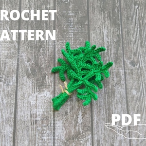 Crochet pattern dill, Amigurumi spices play food toy, Crochet vegetables pattern