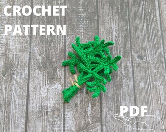 Crochet pattern dill, Amigurumi spices play food toy, Crochet vegetables pattern