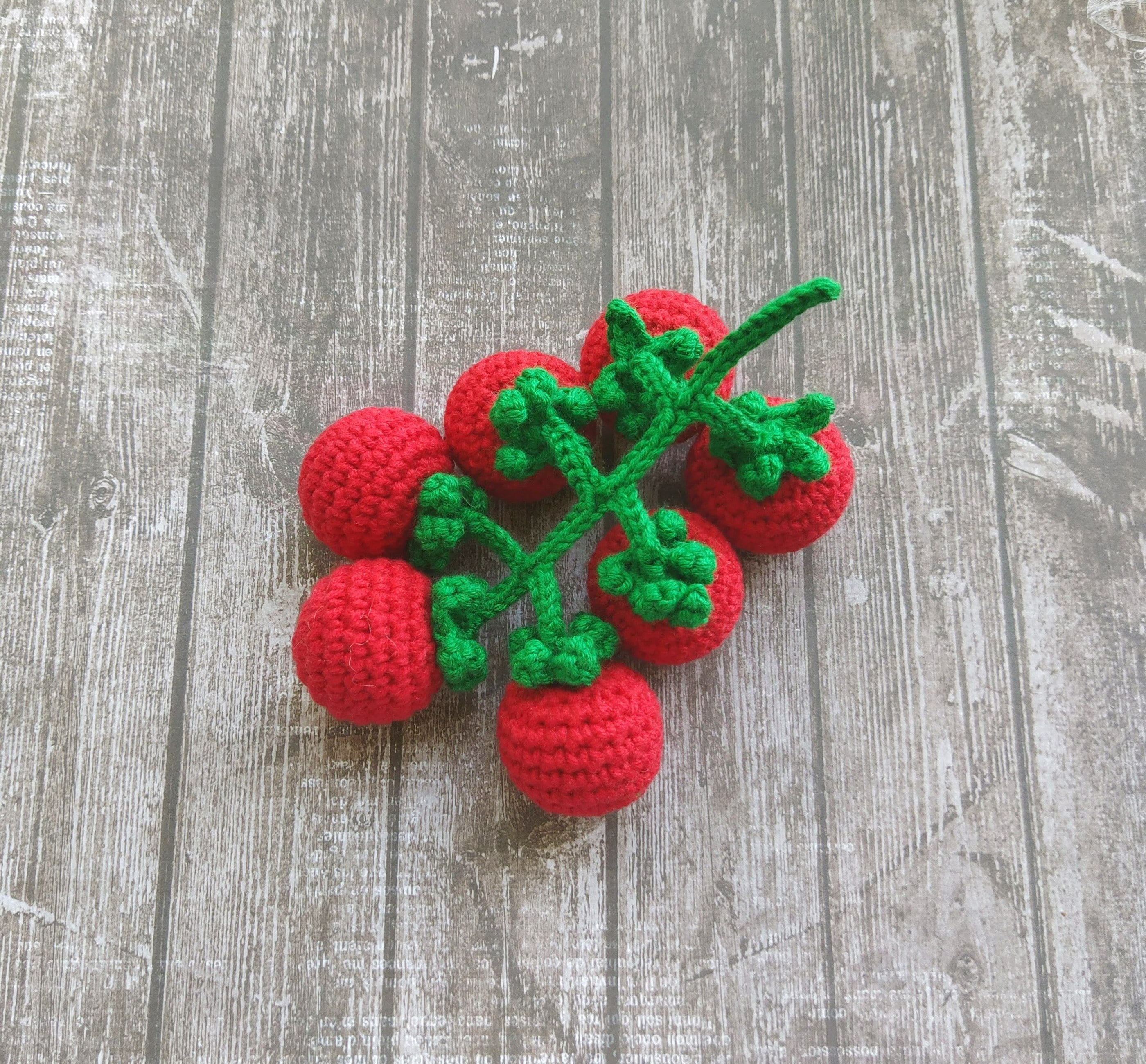 Crochet tomato pattern Amigurumi cherry tomato play food toy Etsy