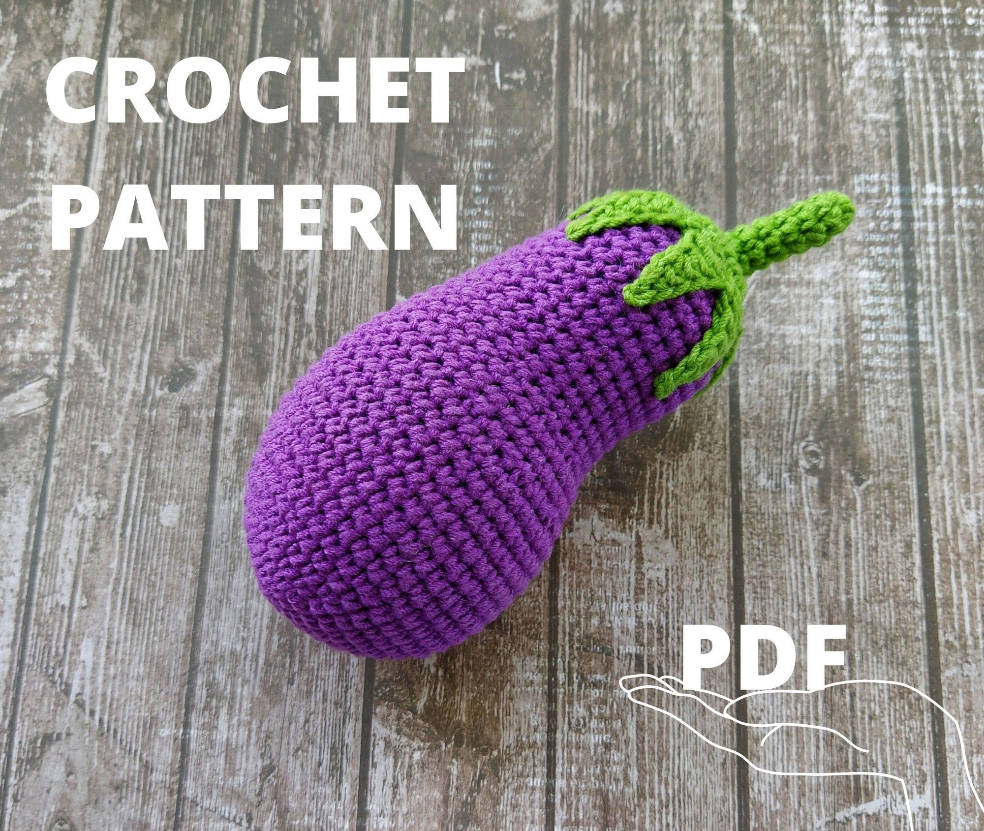 Сrochet Eggplant Pattern Amigurumi Eggplant Crochet Toy Etsy