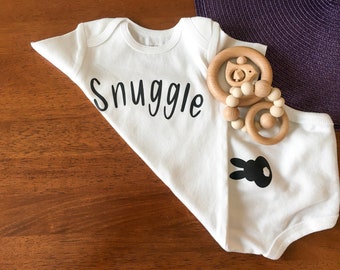 Snuggle Bunny Onesie, Baby Onesie, Cute Onesie, Baby Shower Gift, Fun Onesie