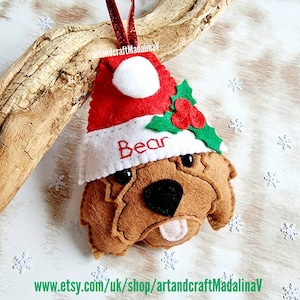 Cockapoo Personalised Christmas dog decoration