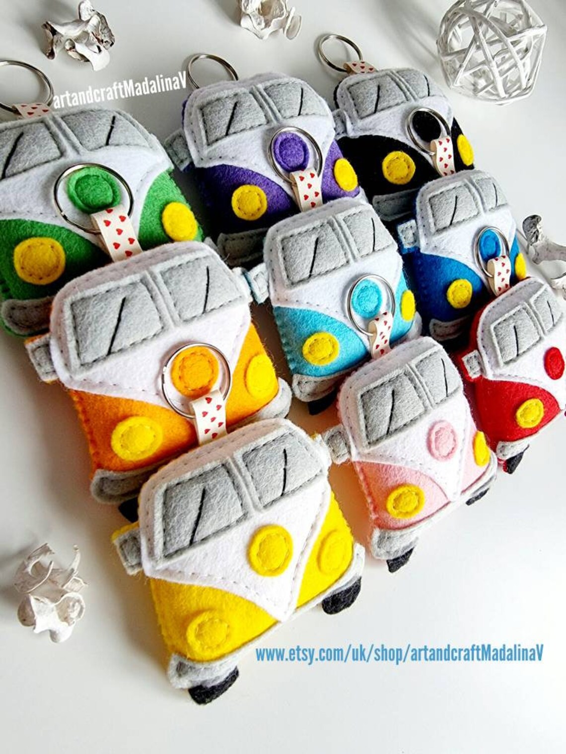 Camper Van Campervan Felt Keyring Retro Campervan Keychain Etsy UK