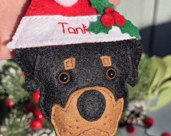 Personalised Rottweiler dog Christmas decoration