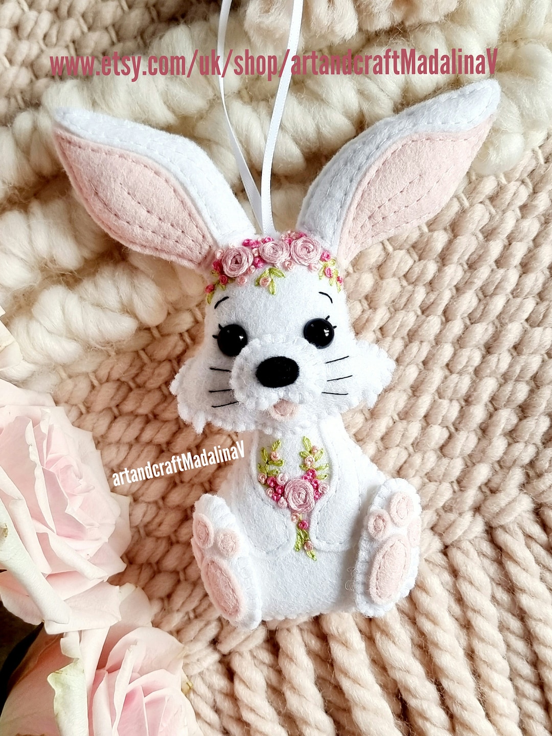 Rabbit / Bunny Felt Hanging Decoration - Etsy UK