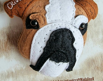 Personalised English bulldog dog ornament