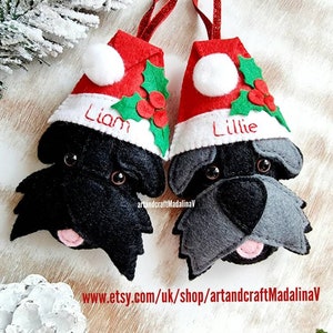 Schnauzer, Schnauzer Christmas decoration ornament - Personalised - Schnauzer hanging,  Schnauzer gift,  Schnauzer memorial, Memorial Dog