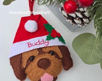 Cavapoo Personalised felt hanging dog decoration