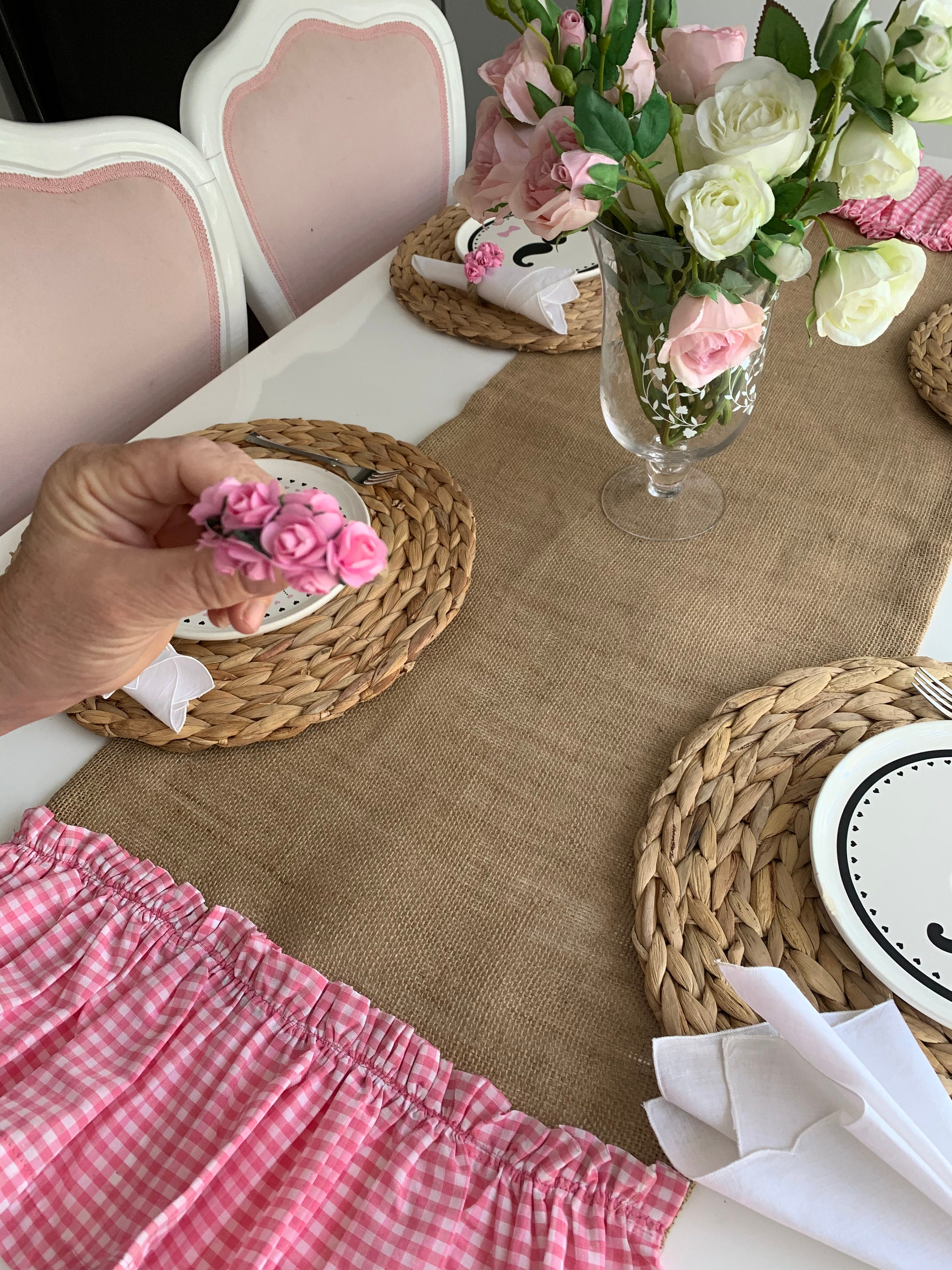 Burlap Table Runner With Matching Napkin Set and Napkin Etsy