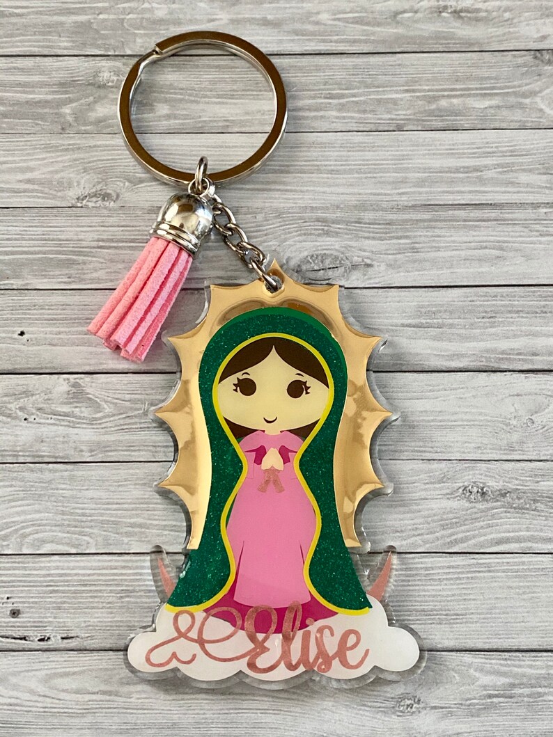 Mother Mary Religious Keychain | Virgen de Guadalupe Keychain Virgin Mary Keychain Virgin Mary