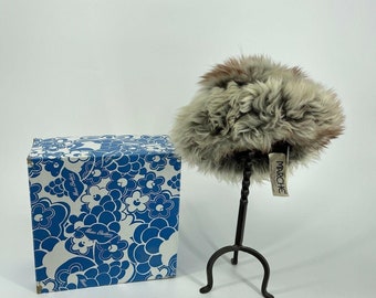 NWT Vintage 60’s Marche Exclusive Lambskin Fur Fascinator Italian MUST SEE + Box Boho Italian 1960's unique hippy boho bucket hat