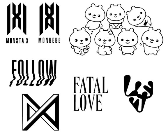 monsta x stickers monsta x decal stickers monsta x laptop etsy
