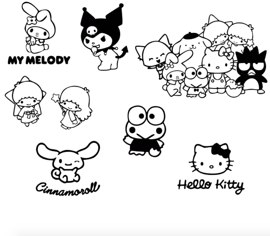 Sanrio Stickers Hello Kitty Stickers Sanrio Decals | Etsy
