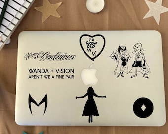 Inspiriert von WandaVision Sticker | Scharlachrote Hexe Laptop Aufkleber | Scharlachrote Hexe Decals | Wanda Vision Laptop Aufkleber