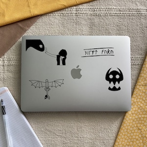 Inspired by How To Train Your Dragon Decal Stickers - HTTYD Laptop Stickers - Toothless Decals
