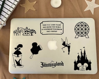 Inspired by Disney Parks | Disneyland Decal Stickers | Disney World Laptop Stickers | Magic Kingdom Macbook Decals | Disney Car Stickers