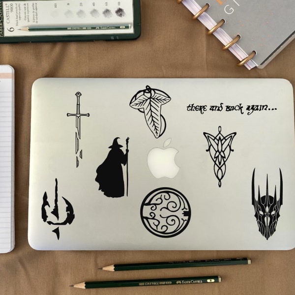 Inspired by Lord of the Rings Decal Stickers | LOTR Laptop Stickers | Hobbit Car Decals | Rings of Power Laptop Decals | Fantasy Stickers