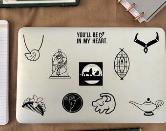 Disney Renaissance Era Decal Stickers | Disney Laptop Stickers | Disney Car Decal