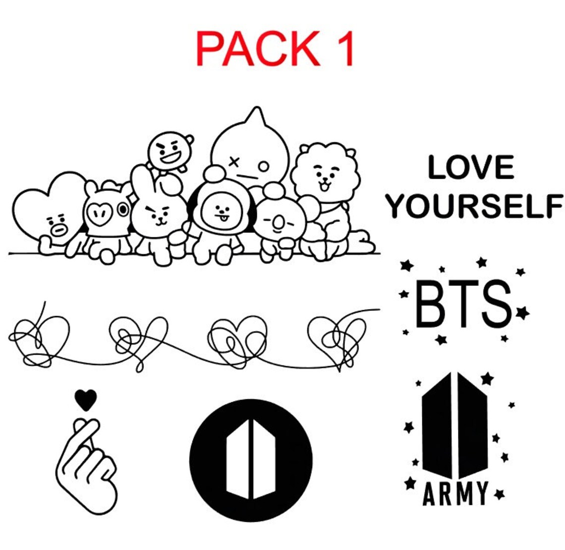 Inspired by BTS Decal Stickers BTS Laptop Decal Stickers - Etsy