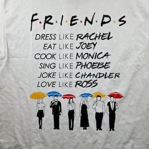 Prince Peter FRIENDS Rachel Joey Monica Phoebe Chandler Ross T-shirt Adult S NEW