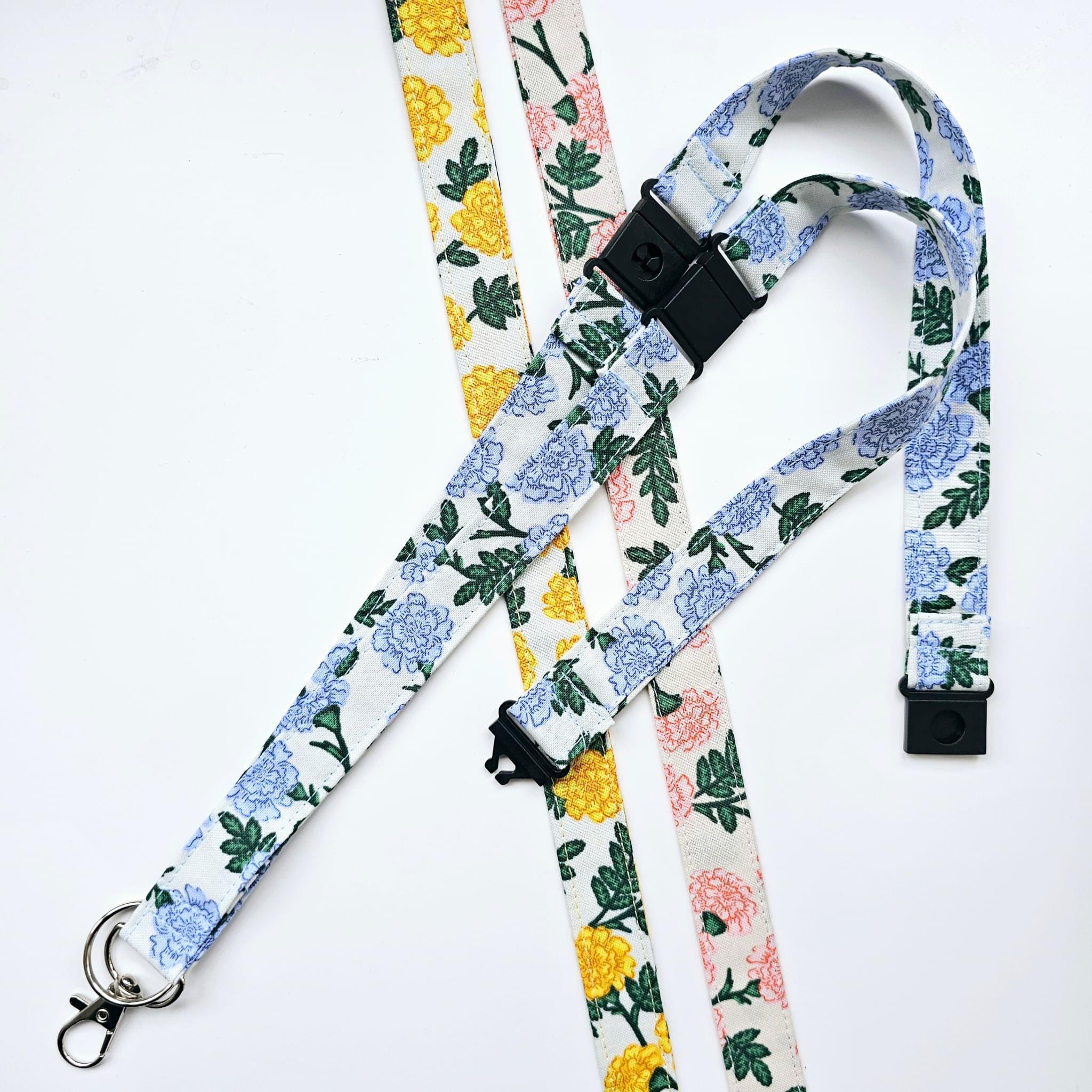 Floral Breakaway Lanyard: Cotton Safety ID Badge Strap