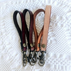 1 x Mini correa de cuero para la muñeca / Mini asa para bolso de mano / Correa de repuesto para billetera de muñeca / Correa para muñeca con asa para bolsa con cremallera