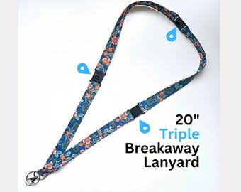 DREIFACHES Breakaway Schlüsselanhänger / Hübsches Halsband für Ausweispapiere / Sicherheits-Ausweisband / Nursing Schlüsselanhänger