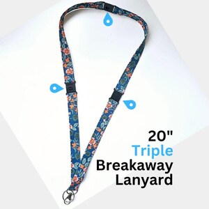 Triple Breakaway Cotton Lanyard: Safety ID Badge for Teachers or Nurses