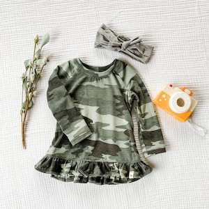 Camo Raglan Shirt // Green Camo // Baby&Toddler Raglan Shirt // Green Camo Raglan Shirt // Little Girl Twirl Shirt