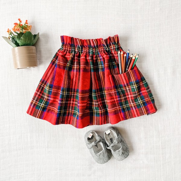 Moxie Skirt // Tartan Plaid Skirt // Baby&Toddler Skirt // Plaid Skirt w/Pocket