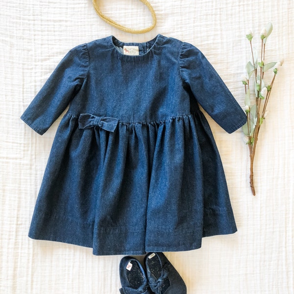 Dark Denim Dress - Etsy