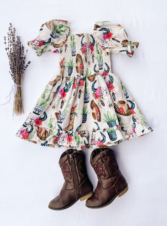 El vestido Miller Vestido de vaquera Vestido de bebe y nino pequeno Vestido occidental Vestido giratorio de nina Etsy Mexico