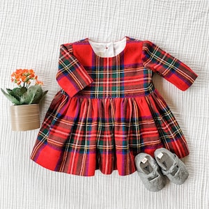 Huxley Dress // Plaid Dress // Baby&Toddler Dress // Little Girl Dress // Long Sleeve Dress