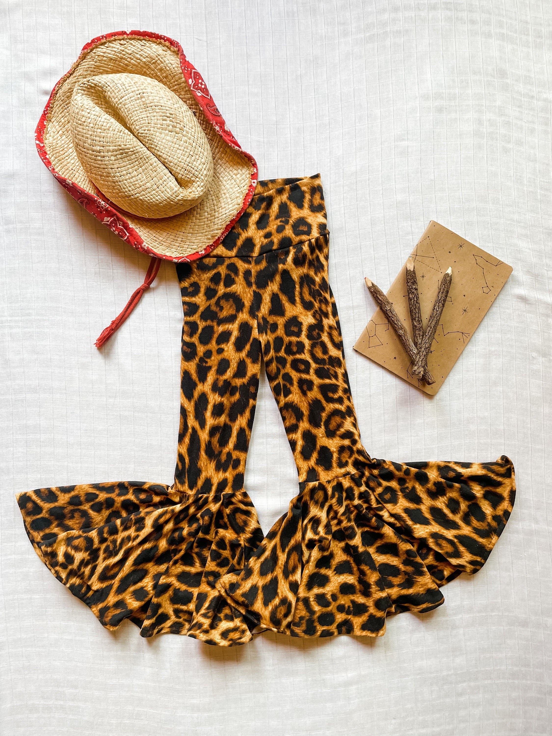 Toddler Leopard Bell Bottoms: Western Flare Leggings