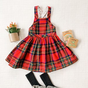 Mae Bib Dress // Plaid Overall Dress // Baby&Toddler Dress // Tartan Plaid Dress