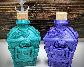 Davey Jones' Locker Ocean Dice Bottle with 2 lid styles and Barnacles from the Mythic Potions Dice Bottle Collection by Ars Moriendi 3D