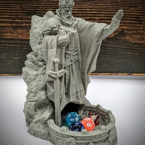 The Statue of the Gods Dice Tower from Txarli Factory&#39;s Game of Destiny Collection - Dungeons and Dragons Pathfinder TTRPG, Click-Clacks
