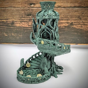 Celtic Fairy Dice Tower from Stratation Design - Dungeons and Dragons, Pathfinder, TTRPG, Magic, Click-Clacks, Dice Roller, Dice Stairs