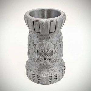 Rebel Skull Face Fantasy Can Holder Mug from Hex3D - Ornate Plastic Can Koozie - available with or without handle