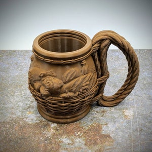 The Halfling Food Basket Mythic Mug Can Holder from the Mythic Mugs Halfling Collection