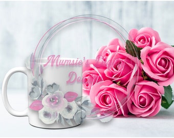 Mother's Day Cup Coffee Mug Mockup (Pink Bouquet)