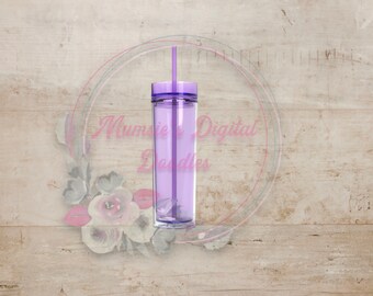 Skinny Tumbler Mock Up - (Light Purple LightWood)