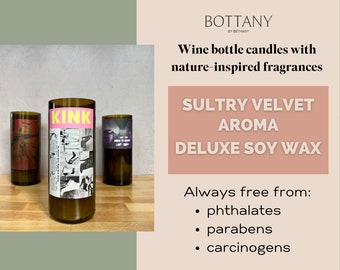 Wine Bottle Candle | Bergamot, violet amber soy wax candle | Unique candle | Cool gift idea | Gift for her | Eco-friendly gifts