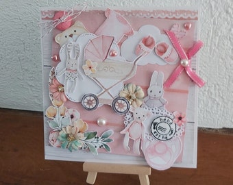 Carte 3d Scrapbooking Naissance Etsy