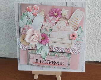 Carte 3d Scrapbooking Naissance Etsy