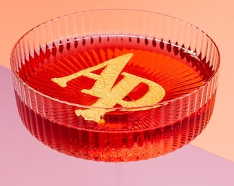 Edible Drink Toppers - Shimmering Gold CUT-OUT Monogram Initials