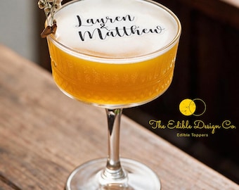 Custom Cutout Edible Drink Toppers for Birthday Wedding Bridal Anniversary