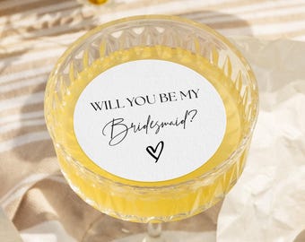 Bridesmaid Drink Toppers - Bridesmaid and Maid of Honor Proposal
