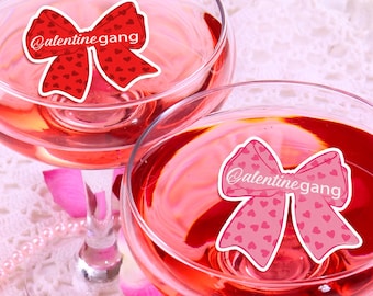 Galentine Gang Drink Toppers - Coquette Bow Toppers