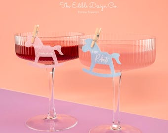 Baby Shower Drink Topper - Rocking Horse Edible Topper